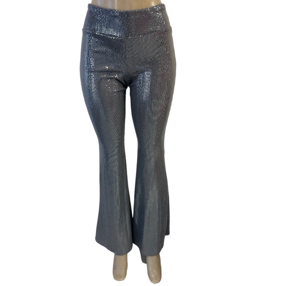 NWOT Silver high waist sequin pants
